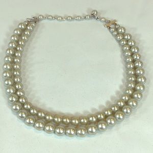 Cache 16” soft grey faux pearl double strand